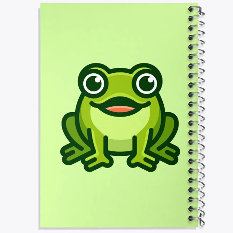 دفتر شطرنجی 50 برگ خندالو طرح حیوانات بامزه قورباغه کد 28210