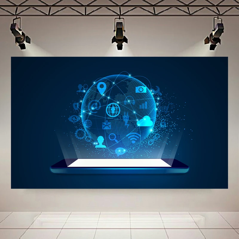 تابلو بوم طرح مخمل ارتباطات جهانی مدل فناوری دیجیتال  کد AR303621