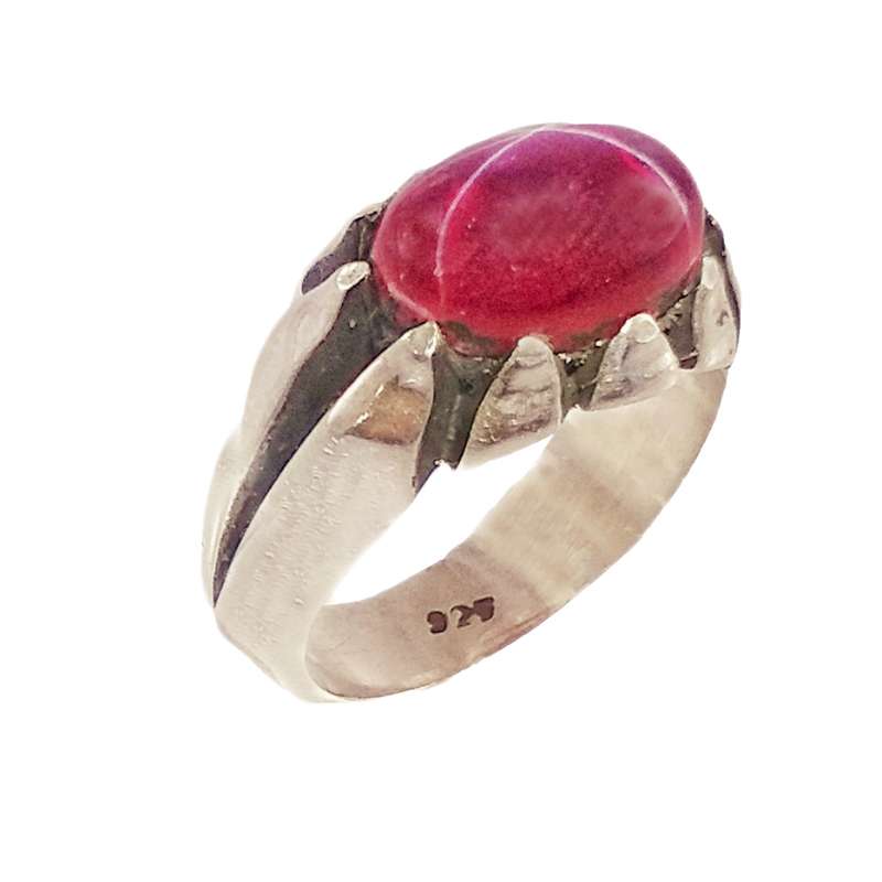 انگشتر نقره مردانه مدل یاقوت سرخ استار کد 3565392