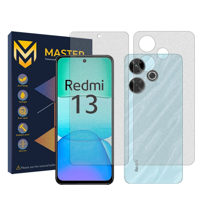 محافظ صفحه نمایش مات مستر مدل Resistant‌ مناسب برای گوشی موبایل شیائومی Redmi 13  به همراه محافظ پشت گوشی