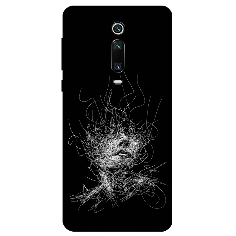 کاور مگافون طرح اسکچ صورت مدل 7423 مناسب برای گوشی موبایل شیائومی Redmi K20 / K20 Pro