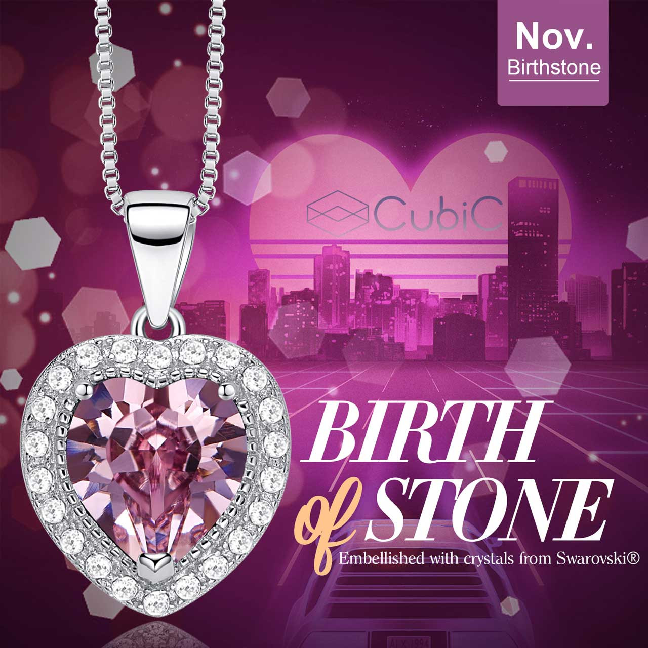 گردنبند نقره زنانه کوبیک مدل QP-3810-J