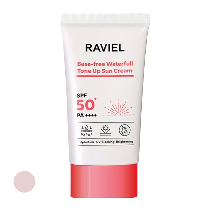 کرم ضد آفتاب رنگی راویل SPF 50 مدل Base Free Waterfull مناسب انواع پوست حجم 50 میلی لیتر