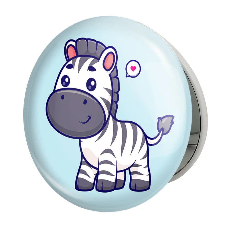 آینه جیبی خندالو طرح حیوانات بامزه گورخر مدل تاشو کد 29728