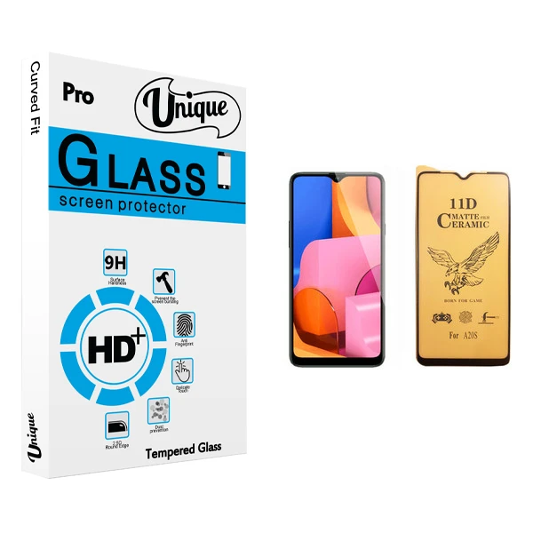 محافظ صفحه نمایش سرامیکی يونيک مدل +Clear مناسب برای گوشی موبایل سامسونگ Galaxy A20s