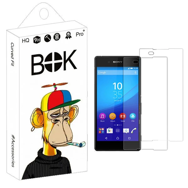 محافظ صفحه نمایش شیشه ای بوک مدل Transparent Plus مناسب برای گوشی موبایل سونی Xperia Z4 / Z3 Plus بسته دو عددی