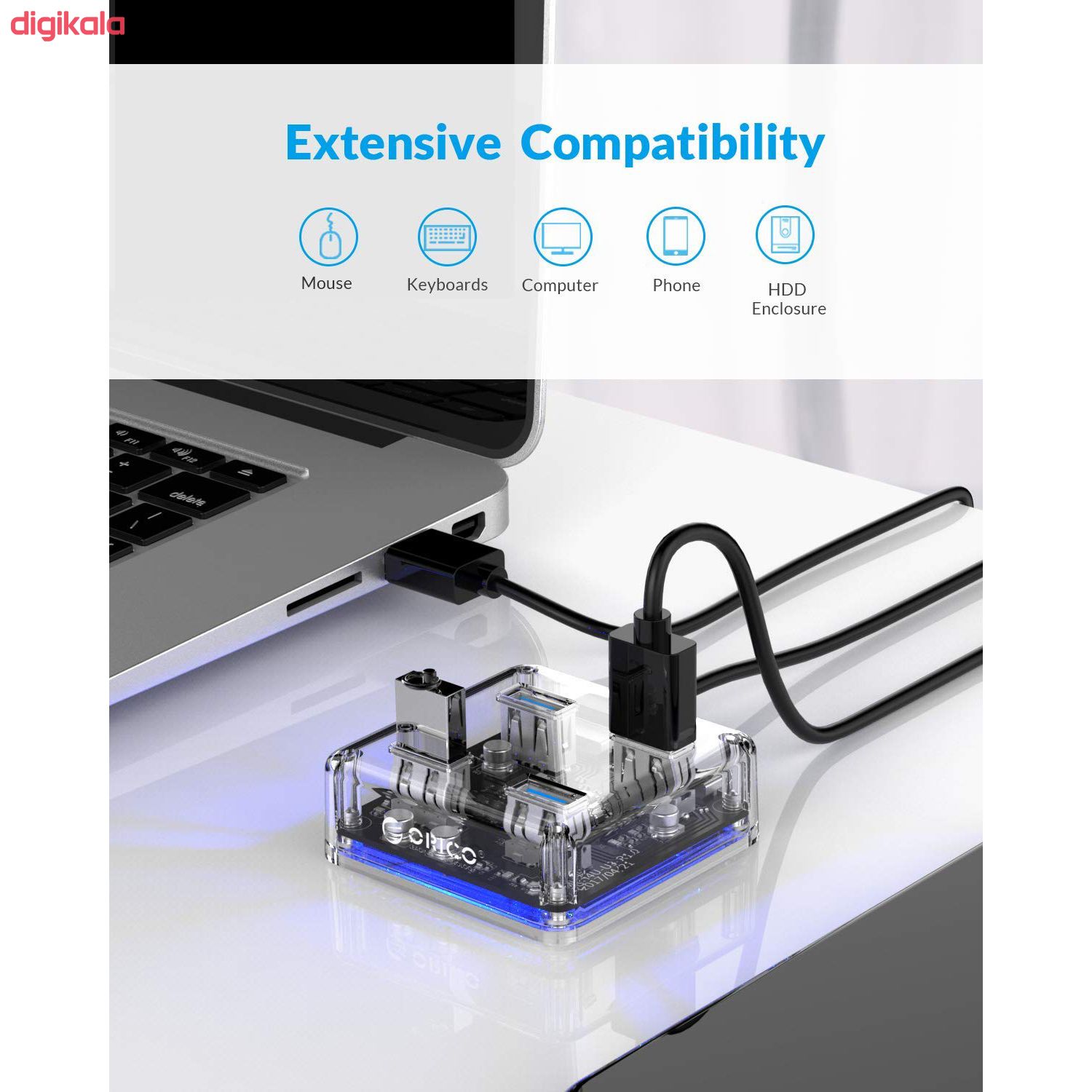 هاب USB 3.0 چهار پورت اوریکو مدل MH4U-U3 main 1 12
