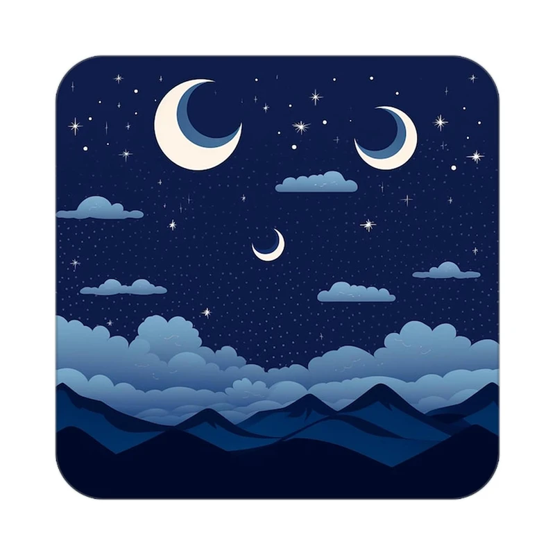 زیر لیوانی کاکتی طرح ماه و ستاره مدل mp53195