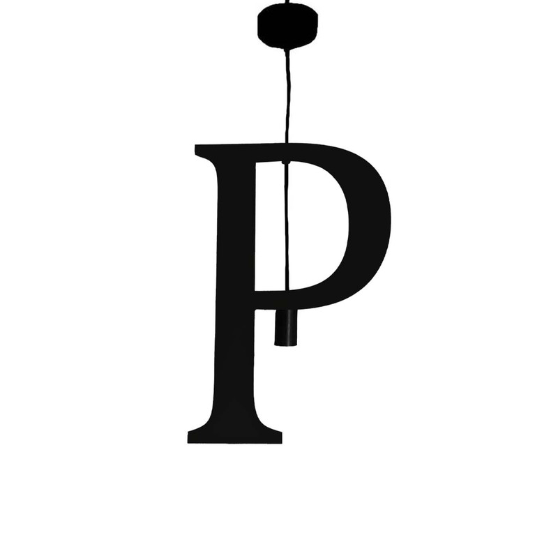چراغ آویز مدل فلزی طرح P انگلیسی