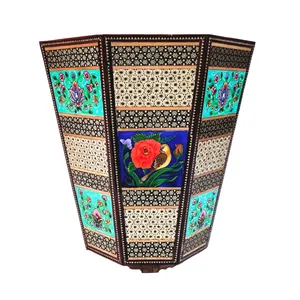 سطل خاتم کاری مدل نقاشی گل و مرغ کد AHG1016