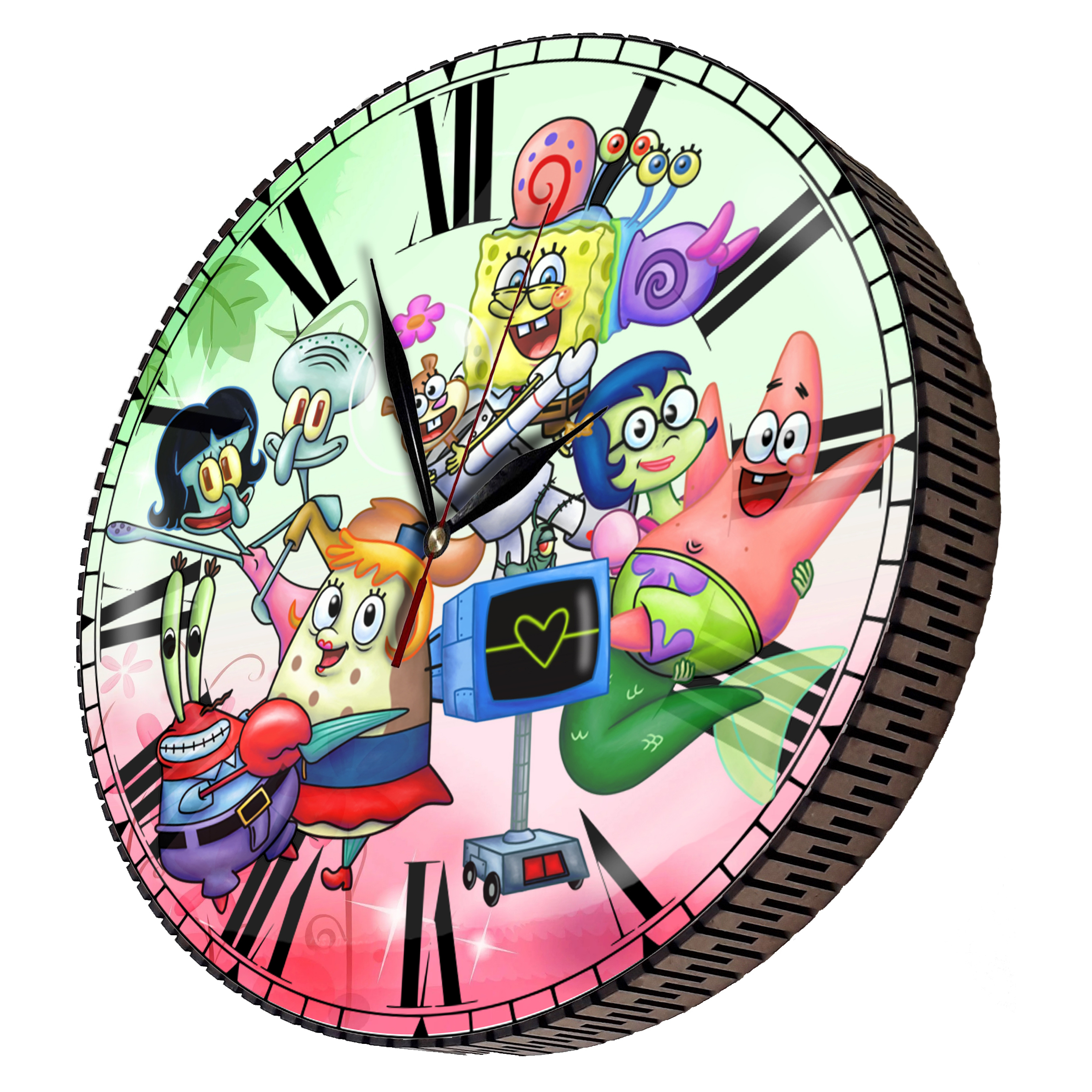 ساعت دیواری کودک مدل دنیای باب اسفنجی