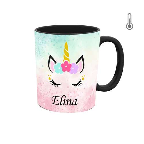 ماگ حرارتی طرح اسم الینا مدل unicorn کد 1090