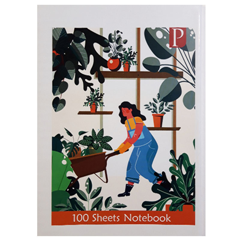 دفتر مشق 100 برگ مدل باغبانی طرح گل و گیاه