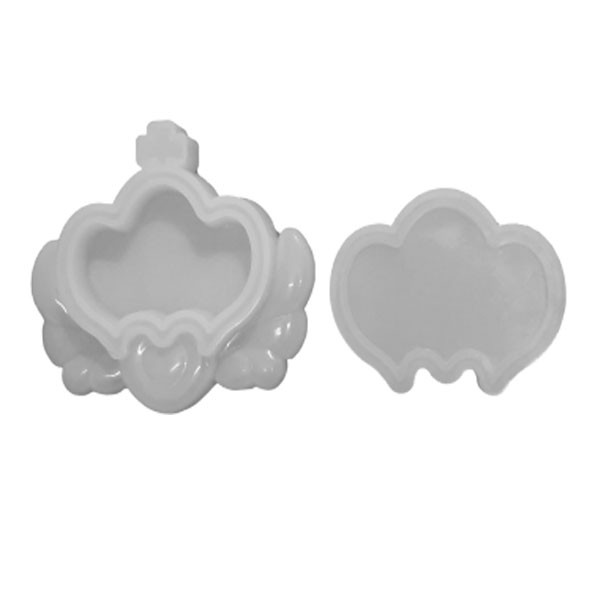 قالب رزین مدل جاجواهراتی قلب بالدار مجموعه 2 عددی