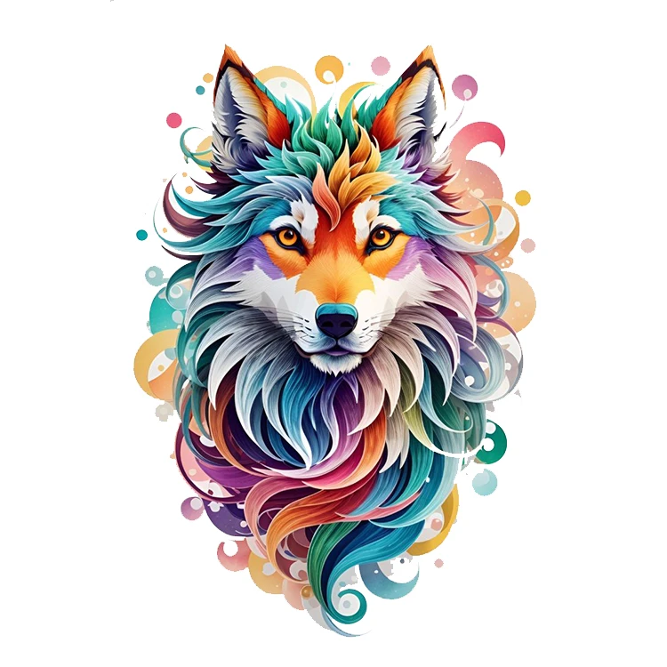 استیکر پارچه و لباس پاد آفرین مدل گرگ کد 1635