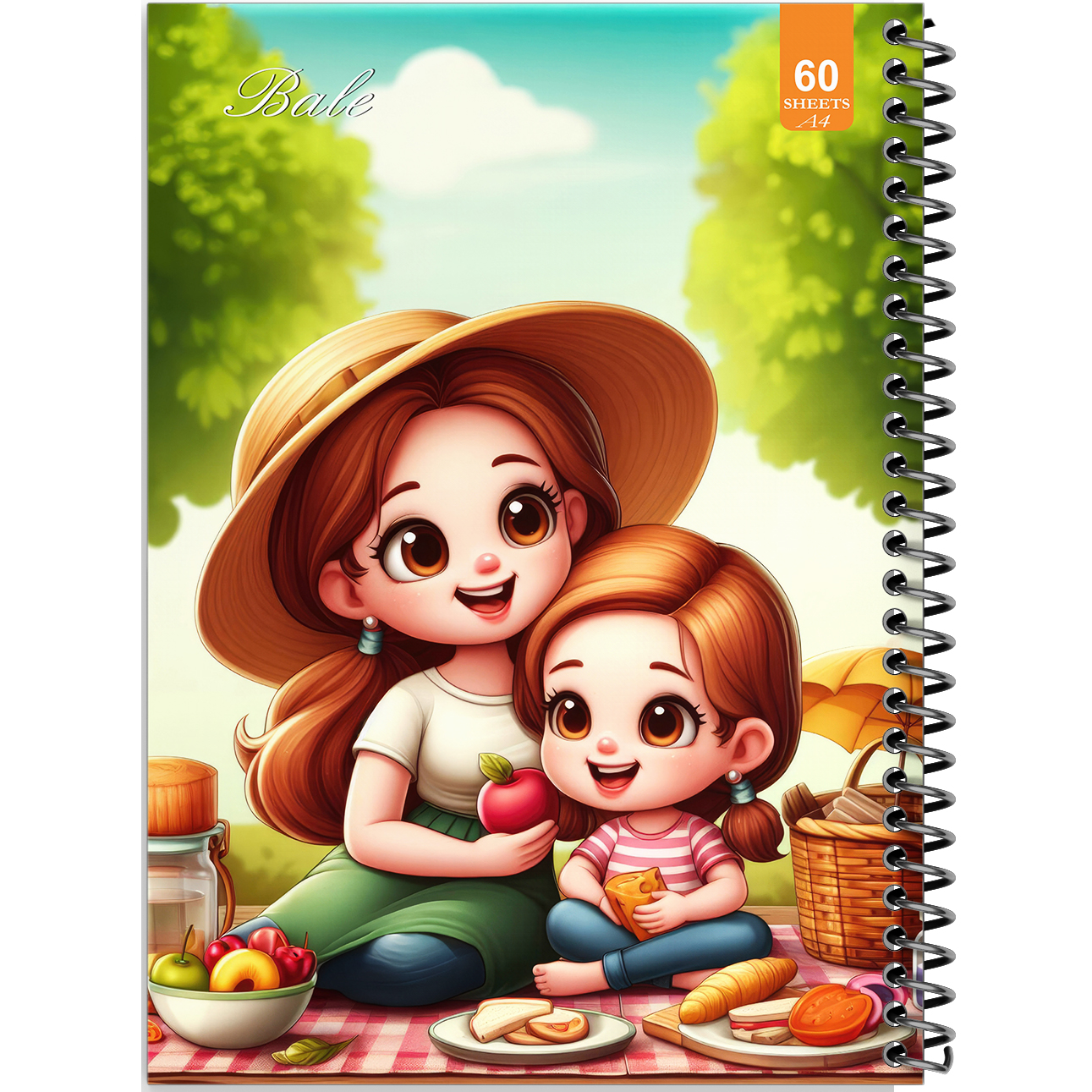 دفتر نقاشی 60 برگ انتشارات بله طرح فانتزی مامان و دختر کد A4-O516