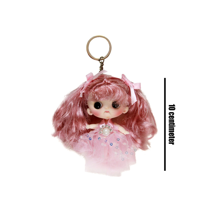 جاکلیدی دخترانه مدل عروسکی چشم تیله ای کد AR 02