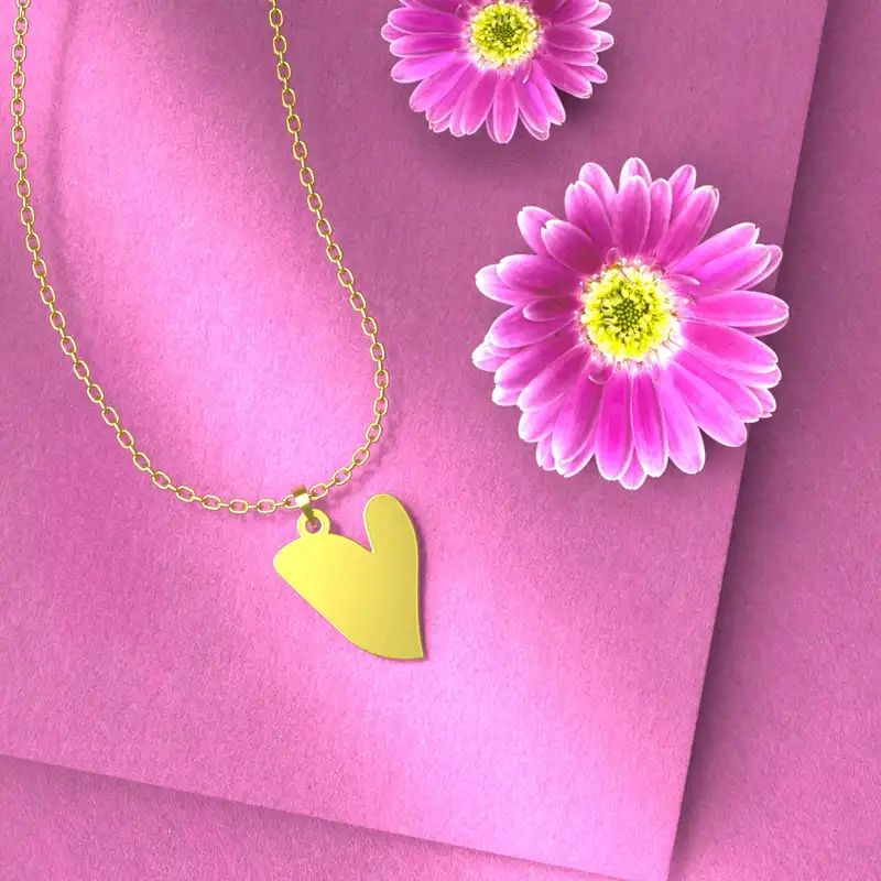 گردنبند طلا 18 عیار زنانه مدوپد مدل طرح قلب کد E1229