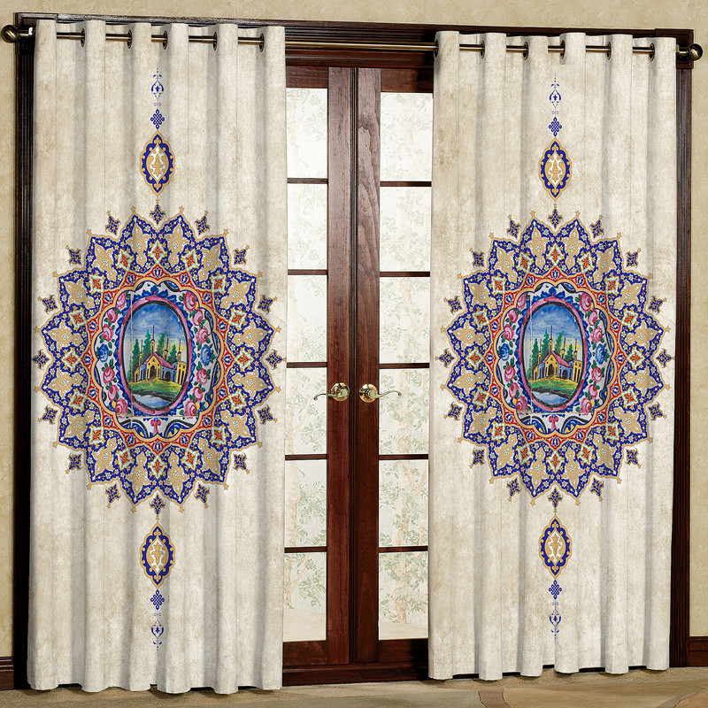  پرده مدل طرح خورشیدی هازان پانچی کد 4593 سایز 140x200 سانتی متر