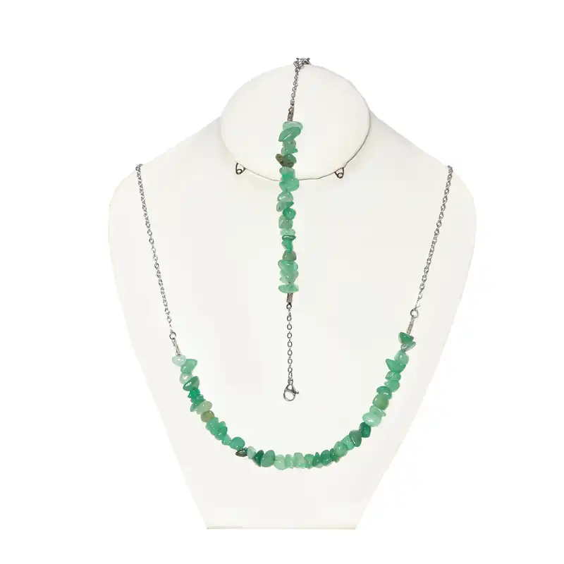 نیم ست زنانه مدل سنگ طبیعی آونتورین