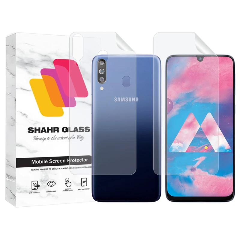محافظ صفحه نمایش شهر گلس مدل MTNANFBSH مناسب برای گوشی موبایل سامسونگ Galaxy M30 به همراه محافظ پشت گوشی