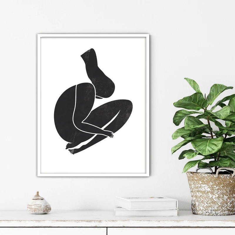 تابلو آتریسا طرح دختر مدرن مدل ATFL10 فریم سفید