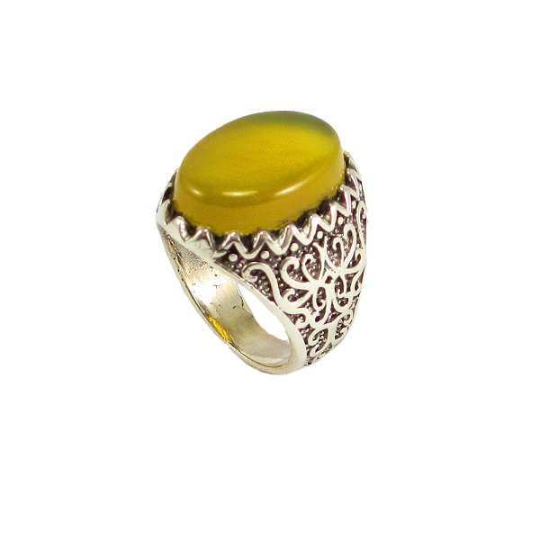 انگشتر نقره مردانه پارلا گوهر مدل شرف الشمس کد 3775