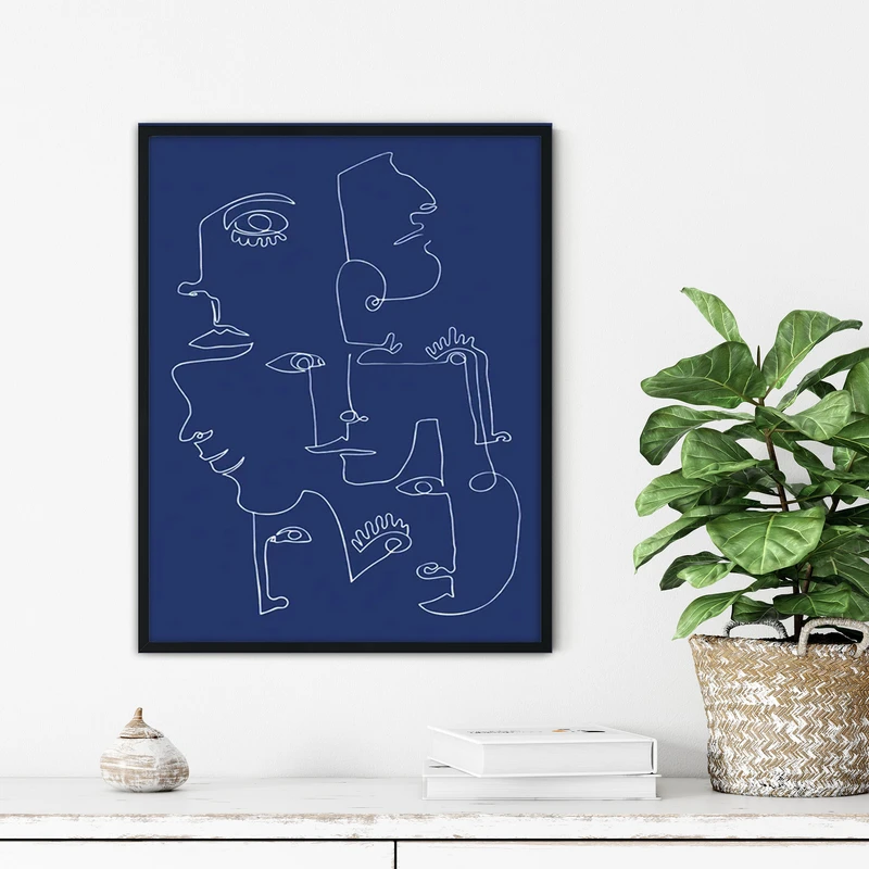 تابلو آتریسا طرح لاین آرت مدرن مدل ATFL112 فریم مشکی