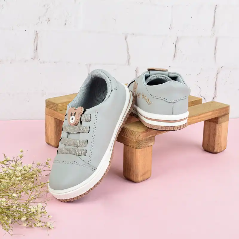 کفش راحتی  مدل تدی خرسی بند کشی کد  ELF.GRY.3598