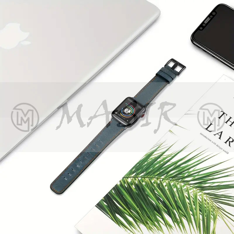 بند مسیر مدل Fashion Temu Leather Strap مناسب برای اپل واچ سری 1/2/3/4/5/6/7/8/9/ SE / ULTRA / ULTRA 2 سایز 42/44/45/49 میلی متری