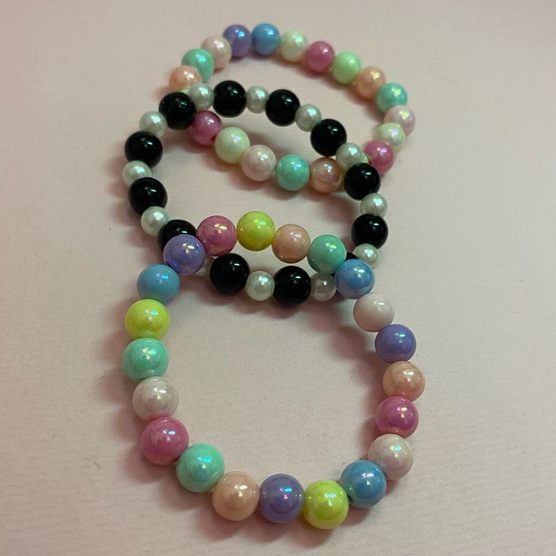 دستبند دخترانه مدل رنگین کمان مجموعه 3 عددی