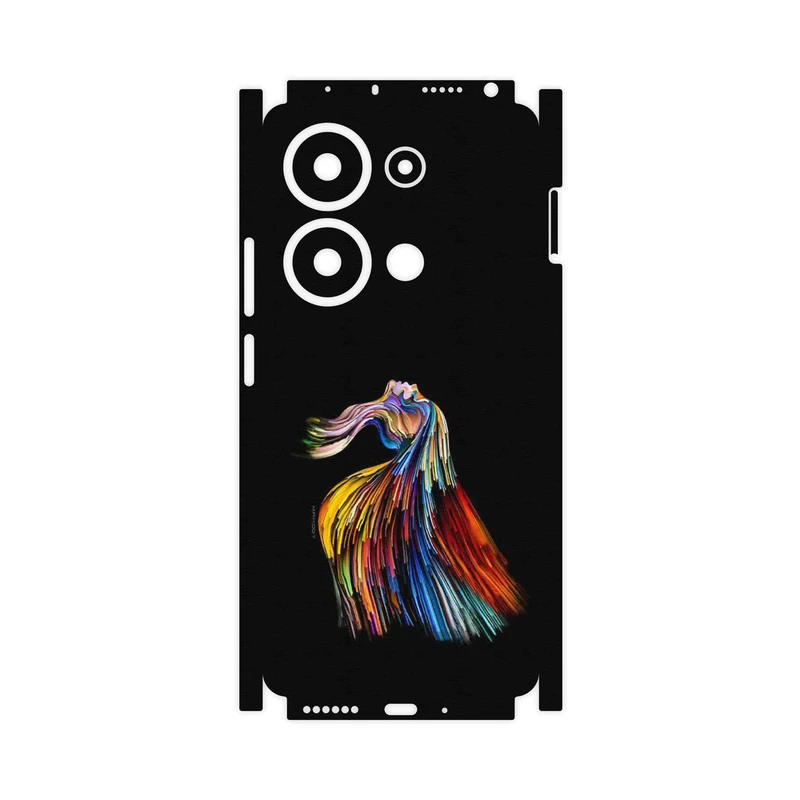 برچسب پوششی ماهوت مدل Rainbow Hair Digital Art-FullSkin مناسب برای گوشی موبایل شیائومی Poco M6 Pro 4G