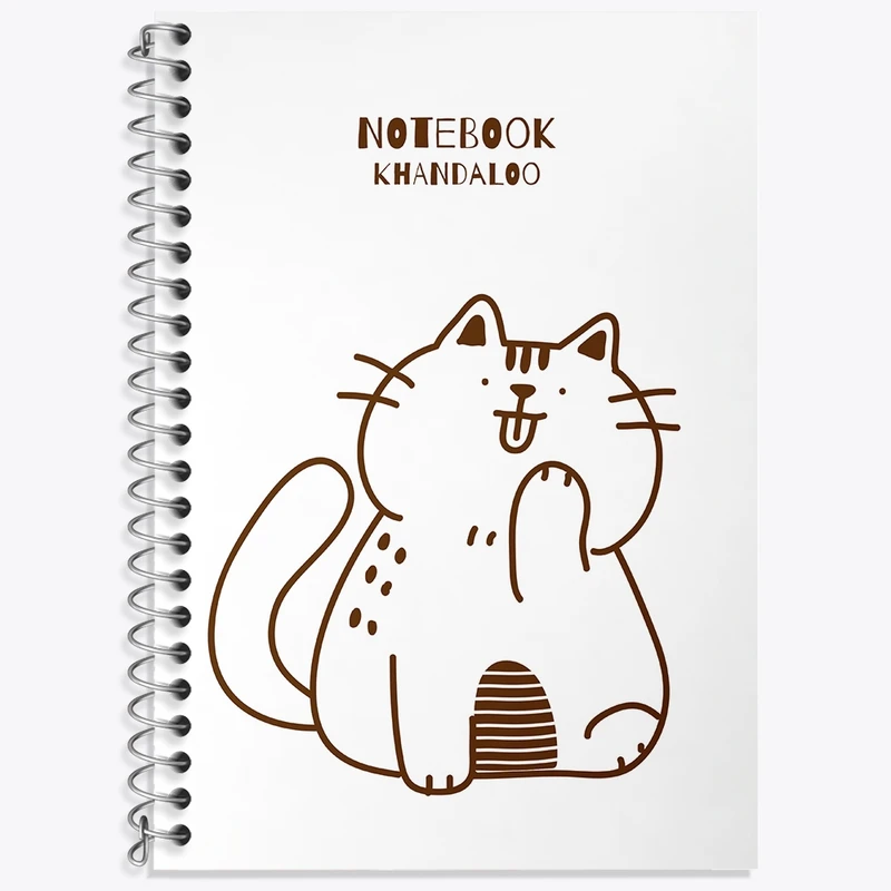 دفتر زبان 50 برگ خندالو مدل سه خط طرح گربه کیوت کد N1319