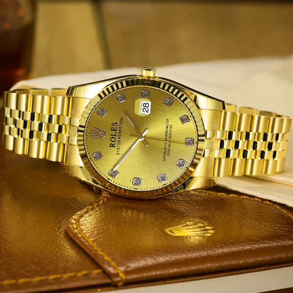 ساعت مچی عقربه‌ای مردانه مدل رولس کد FUIIGOLD-NGIN