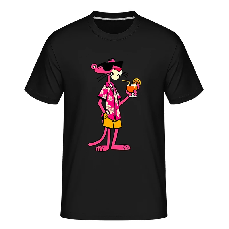 تی‌شرت آستین کوتاه مردانه مدل پلنگ صورتی کد 02