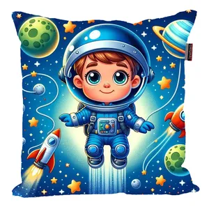 کوسن پاد آفرین مدل فضانورد سیاره منظومه شمسی موشک آدم فضایی کد PK401480 سایز 40*40 سانتی متر