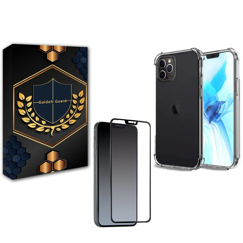 کاور گلدن گارد مدل کپسولی مناسب برای گوشی موبایل اپل Iphone 13 Pro  به همراه محافظ صفحه نمایش شیشه ای