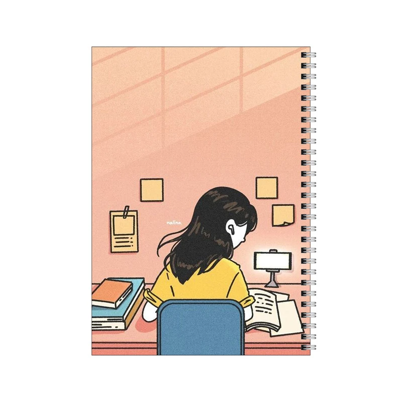 دفتر مشق 100 برگ بامبیلیپ طرح دختر کتابخون کد 4722981