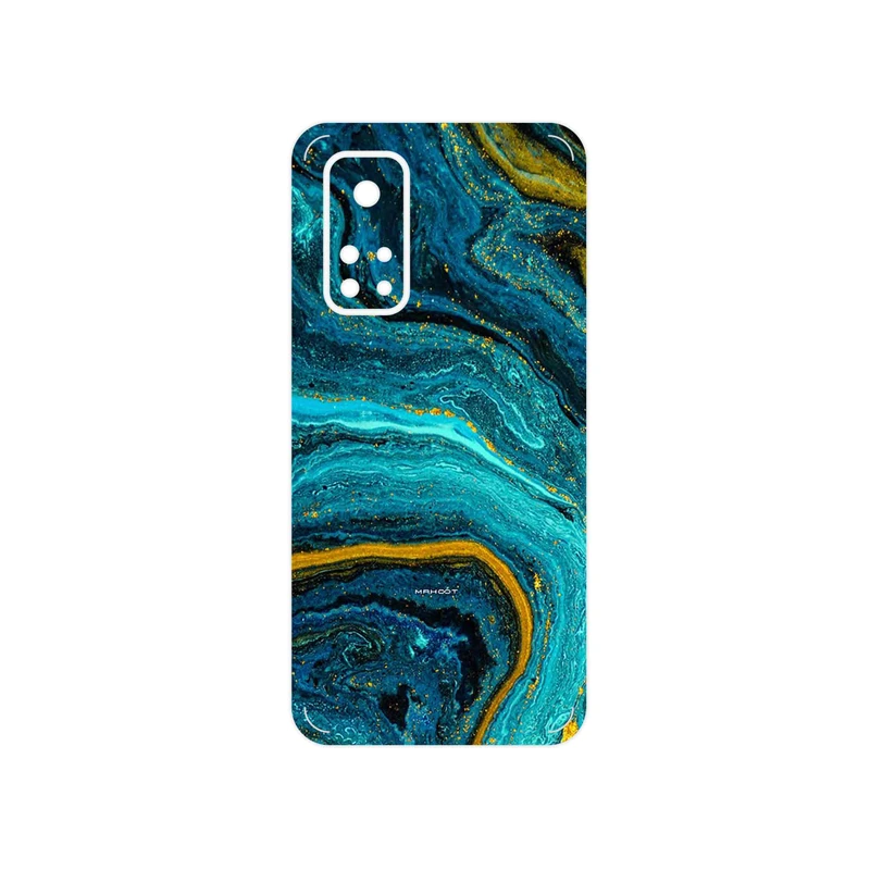 برچسب پوششی ماهوت مدل Turquoise marblewith golden streaks مناسب برای گوشی موبایل شیائومی Mi 10T Pro 5G
