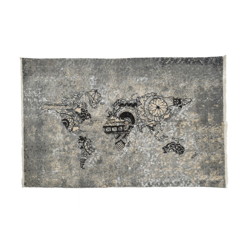 فرش دستبافت چهار و نیم متری مدل گل ابریشم نقشه مدرن بافت تبریز کد 594794