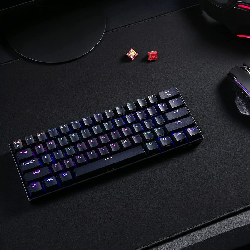 کیبورد گیمینگ ردراگون مدل DRACONIC K530 PRO، سوییچ مکانیکال قهوه‌ای، Tenkeyless، نورپردازی RGB