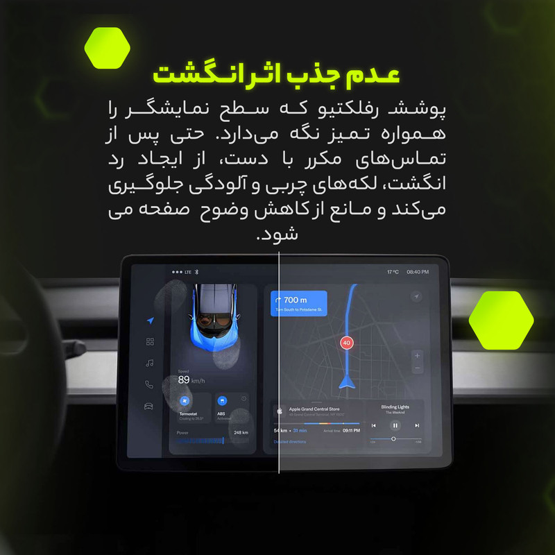 محافظ صفحه نمایش مانیتور خودرو مولتی نانو مدل X-S2M مناسب برای دنا Plus EF7P بسته دو عددی