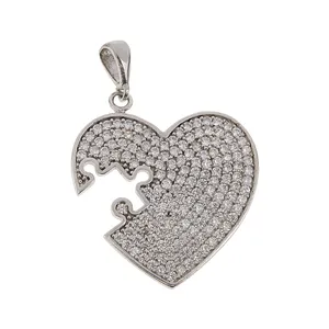 آویز گردنبند زنانه مدل قلب پازلی کد RK