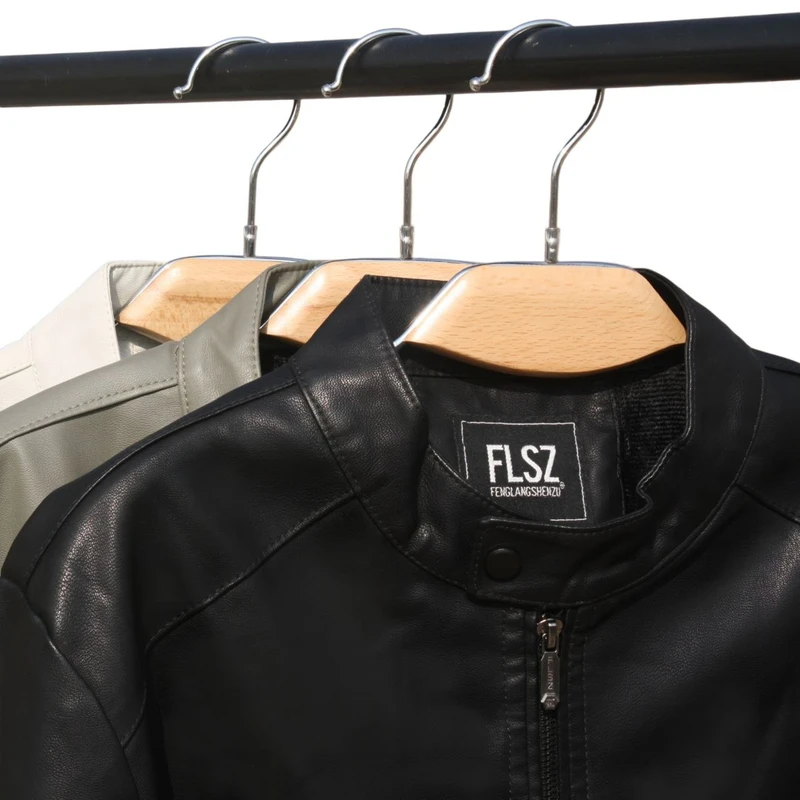 عکس شماره 18 : کت چرم مردانه مدل یقه دیپلمات