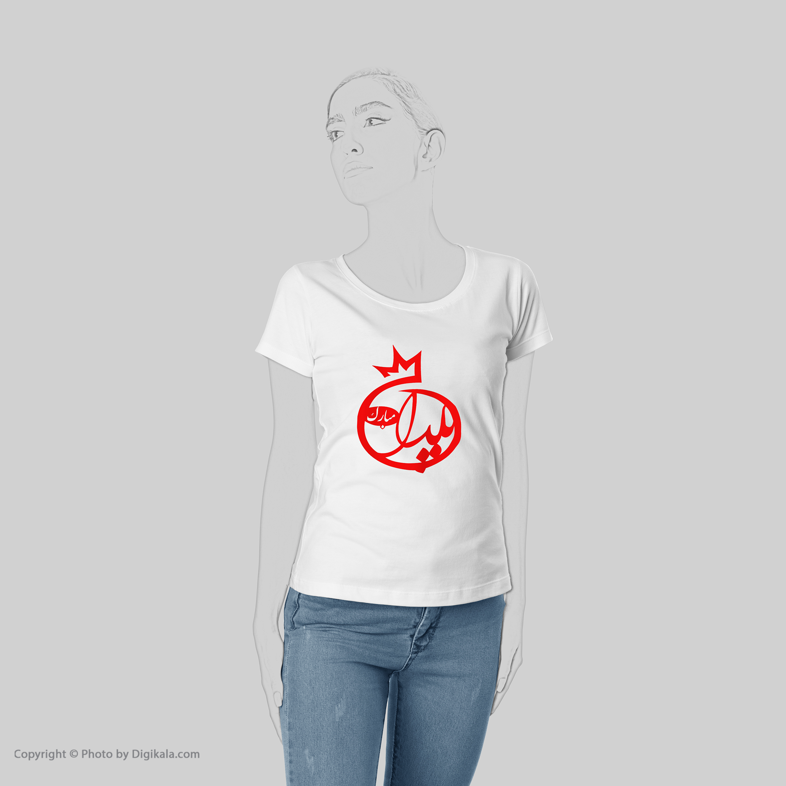 تی شرت زنانه به رسم طرح یلدا کد 5560 -  - 5