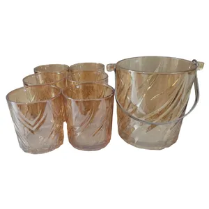 ظرف یخ دلی گلس مدل افشان مجموعه 7 عددی