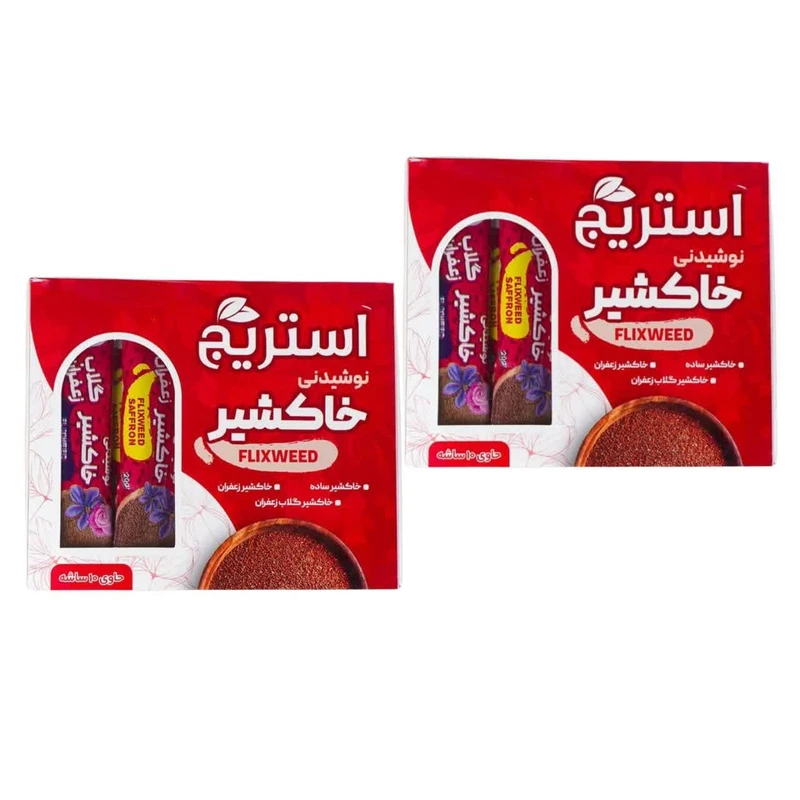 بسته ترکیبی نوشیدنی خاکشیر و شکر سه طعم استریج  - 250 گرم بسته 2 عددی