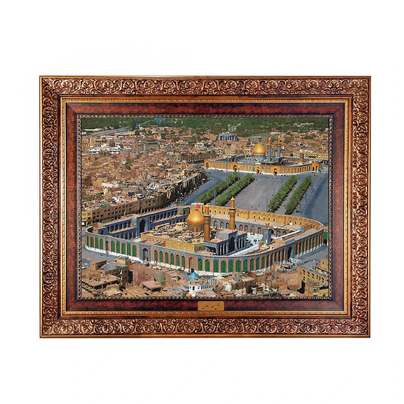 تابلو فرش ماشینی نقش نگار رضوی طرح بین الحرمین کد 533KC