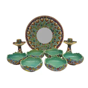 مجموعه ظروف هفت سین 9 پارچه مدل میناکاری کد 999