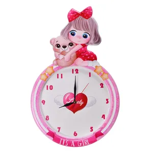 ساعت دیواری کودک مدل دختر کوچولو و خرس CL-08